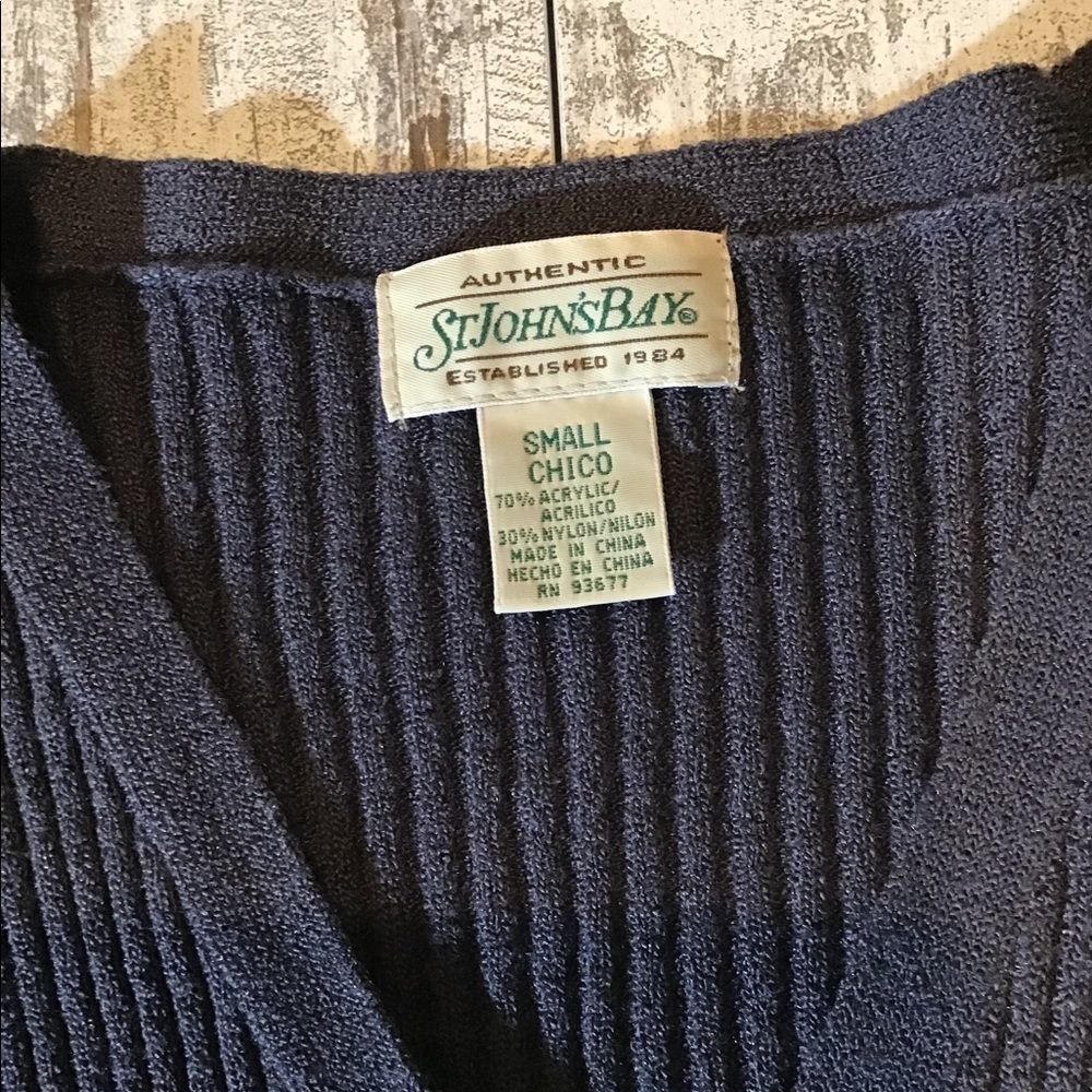 ST JOHN’S BAY V-Neck Cardigan Snap Front Deep Plum Size S - Picture 2 of 6